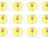 cute little orange fairy bottlecap image sheet
