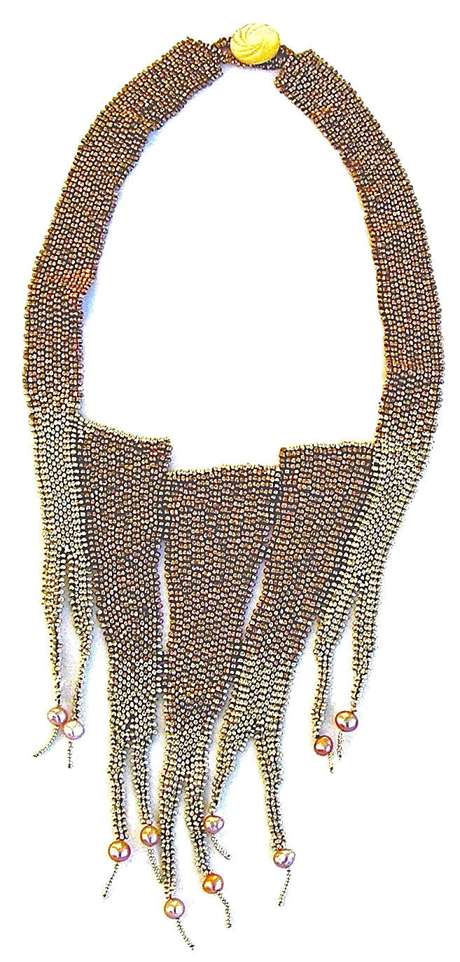 A beadwork necklace, I call VICTORIOUS VICTORIA - Peyote stitch