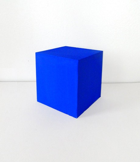 Ultramarine Blue Wooden Cube
