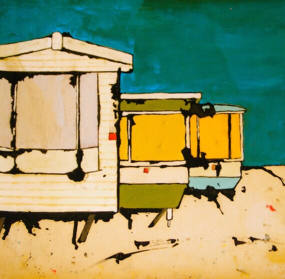 Ltd Edition Art Print Three Static Caravans