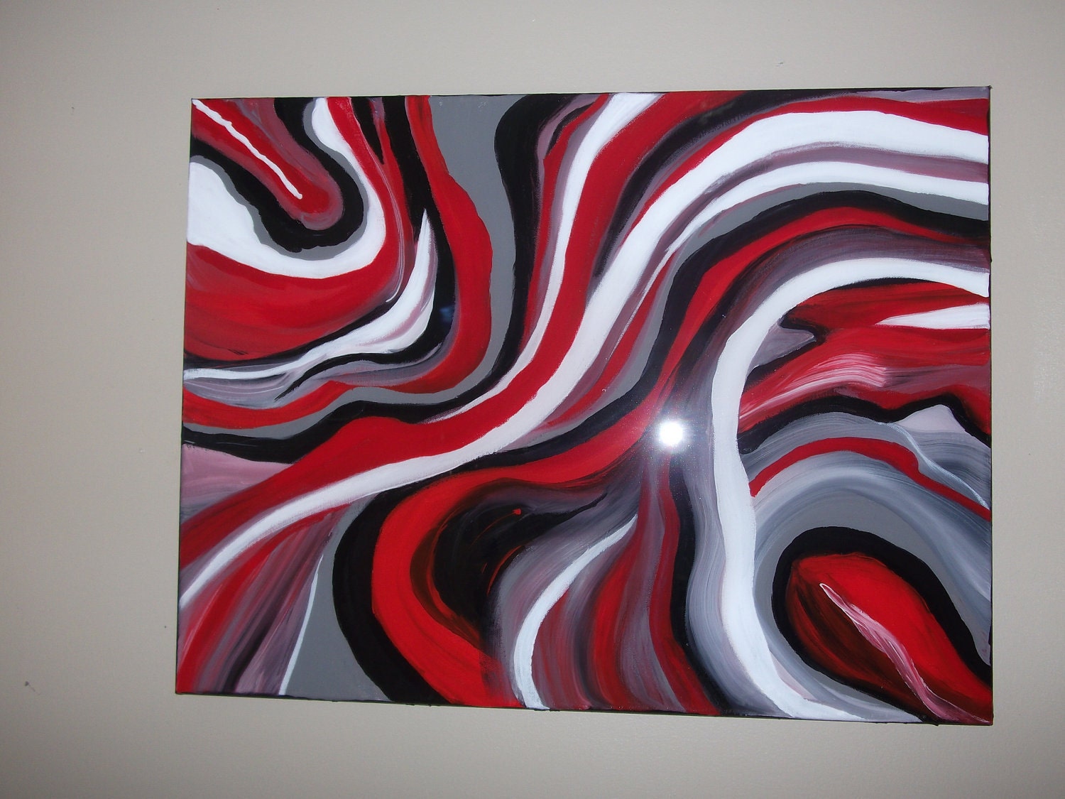 Original Painting "IMPULSE" 18" x 24" Original Painting -  Abstract Modern Acrylic painting finished with  Resin