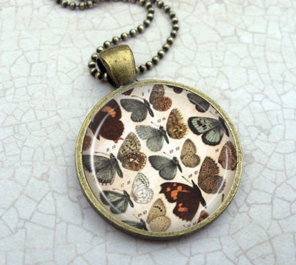 Butterfly Necklace: Kinds of Butterflies. Butterfly Art. Pendant. Charms. Bronze Jewelry. Handmade Jewelry. Lizabettas