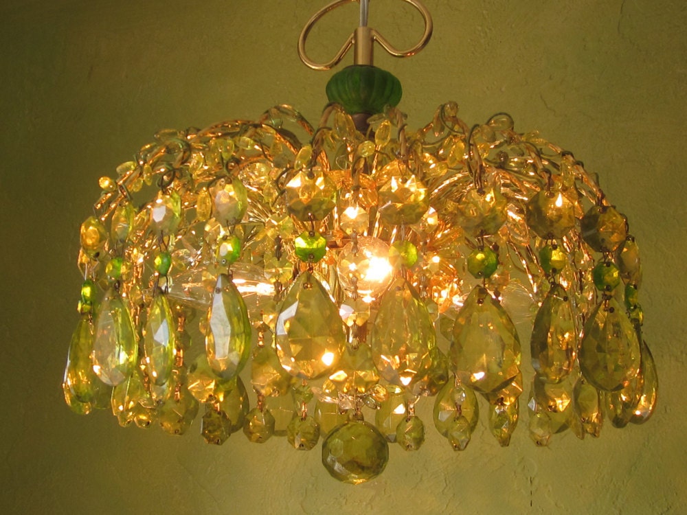 Chandelier, Crystal, Spring Blossom and Vine, One of a Kind