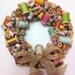 Colorful Wooden Spool Wreath with Burlap Bow - 12 inch