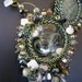 Oceania- A lampwork and russian serpentine cabochon necklace