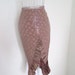 Vintage 80s Pin Up bustle ruffle pleated lace gauze pencil wiggle burlesque skirt 12 10