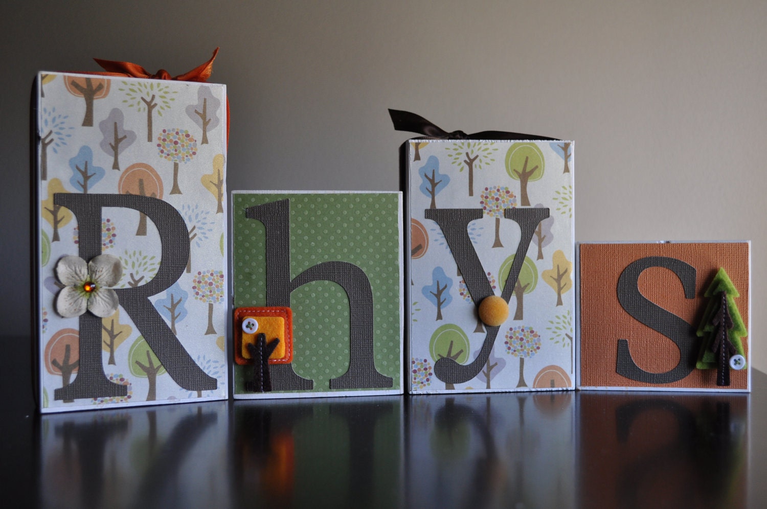 Custom Decor Blocks- Woodland Baby