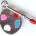 TWO Silver Plated Enameled Charms. ARTIST PALETTE. Free Gift with Order.