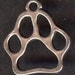 TWO Silver Plated Charms. Dog PAWPRINT. Paw. Footprint. FREE Gift with Order.