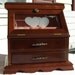 Vintage Wooden Jewelry Box Hearts