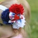 All american sweetheart, 4th of july red white and blue shabby headband, NB-adult