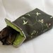 Sunglass Case - Brown and Green cotton - Silver Frame