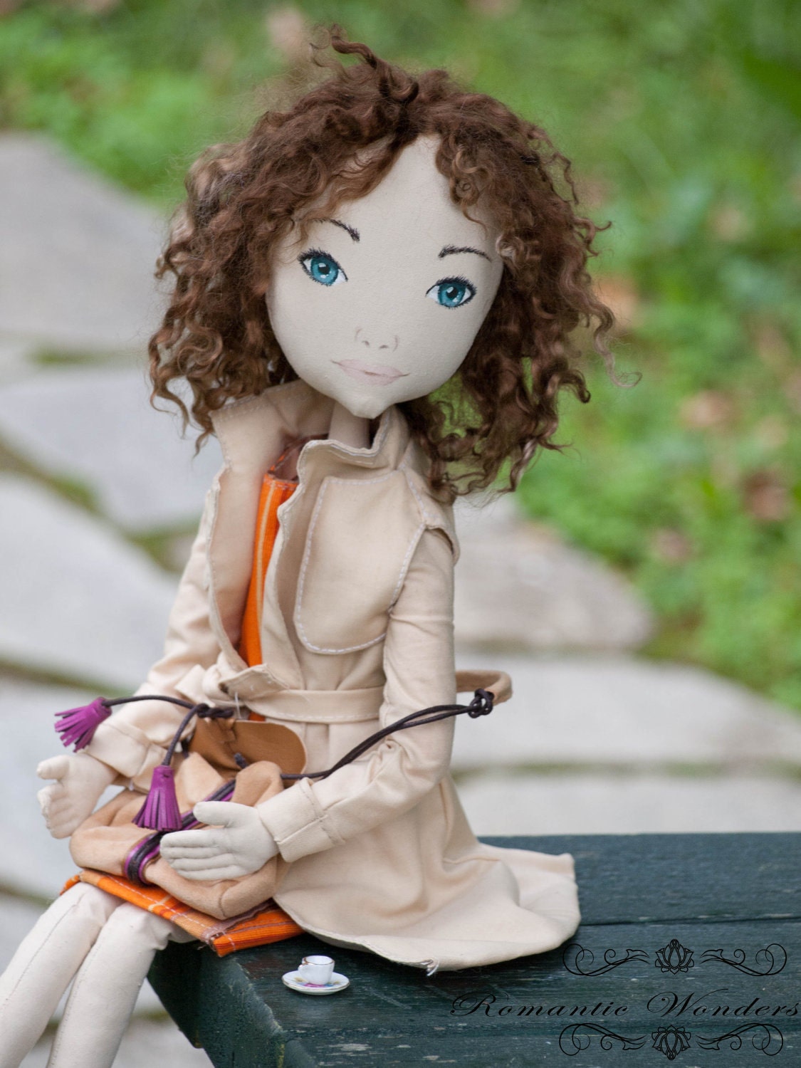 Claudine. textile handmade doll. example