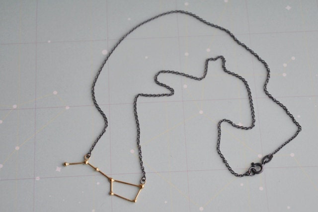 Ursa Major / Big dipper necklace 18k goldplated and sterling silver