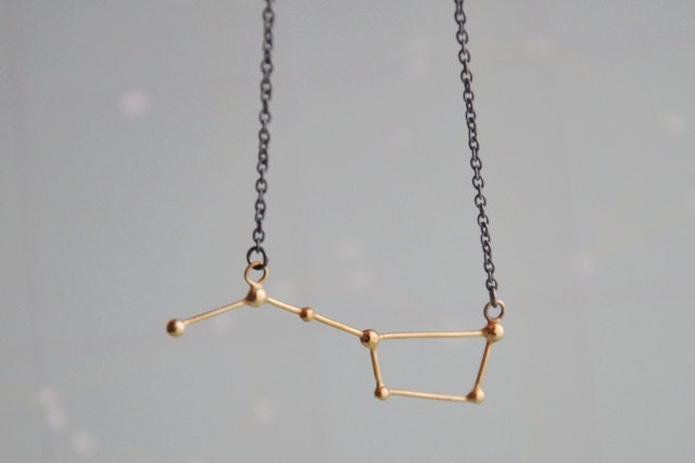 Ursa Major / Big dipper necklace 18k goldplated and sterling silver