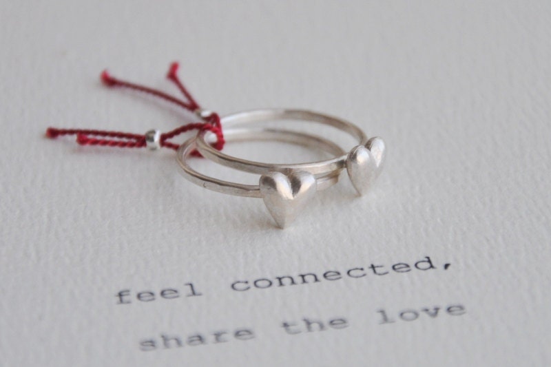 heart rings, set of two