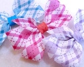 Purple, Pink, and Blue Small Hair Bow Set of 3 - Baby Toddler or Adult