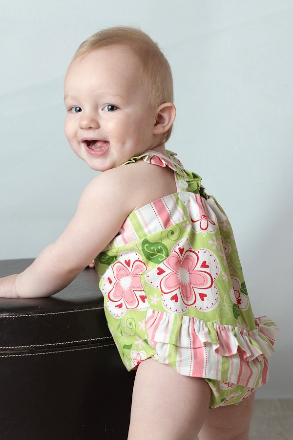 Sunshine 'n' Ruffles Romper Sun Suit Baby Girl PDF Sewing Pattern Size 0-24 months