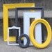 Yellow White and Gray Frame Set Ornate