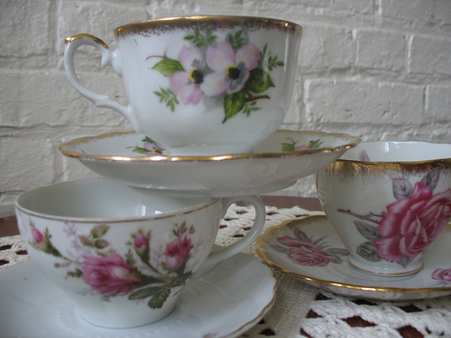 lot job by of and Three Tea WhimsicalRevival Lot Made tea cups vintage Saucers Cups Vintage