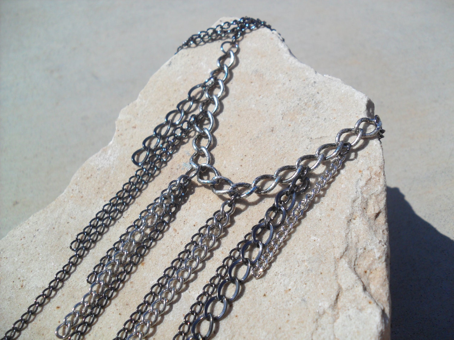 Layered Multi-Color Hanging Chain Necklace - Unisex