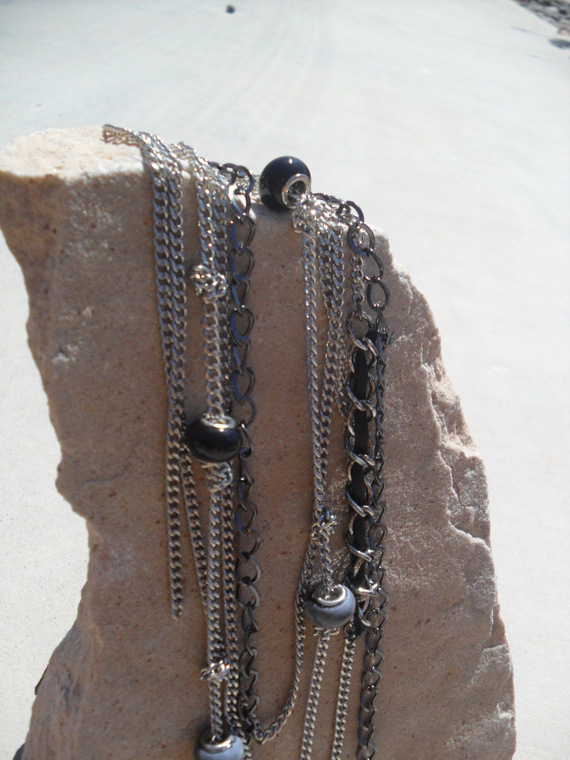 Layered Multi-Color Hanging Chain Necklace - Unisex
