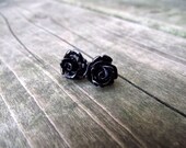 THE ROSETTE EARRINGS - Midnight Black