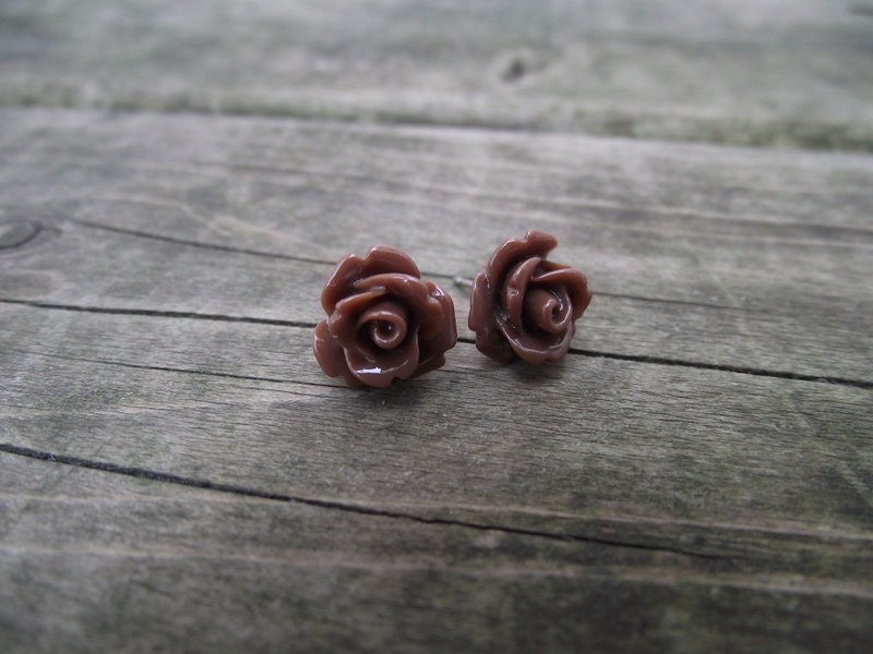 THE ROSETTE EARRINGS - Chocolate