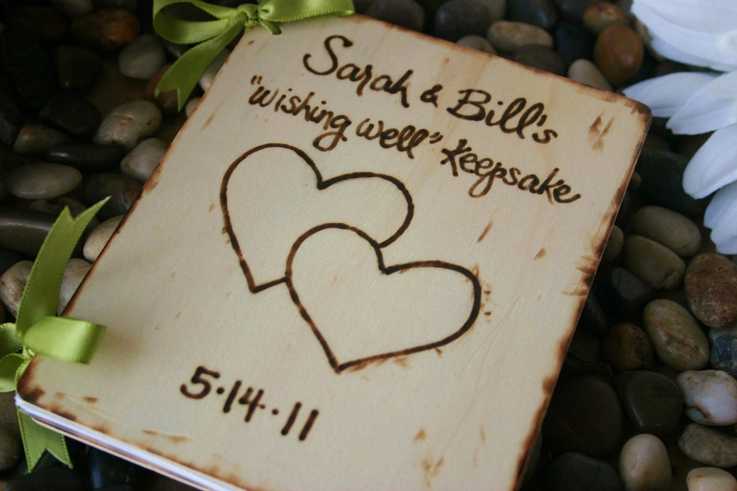 Custom Wedding Guest Book Wood Rustic Chic Wedding Bridal Shower Advice Anniversary Engagement Baby Shower Photo Album or Journal