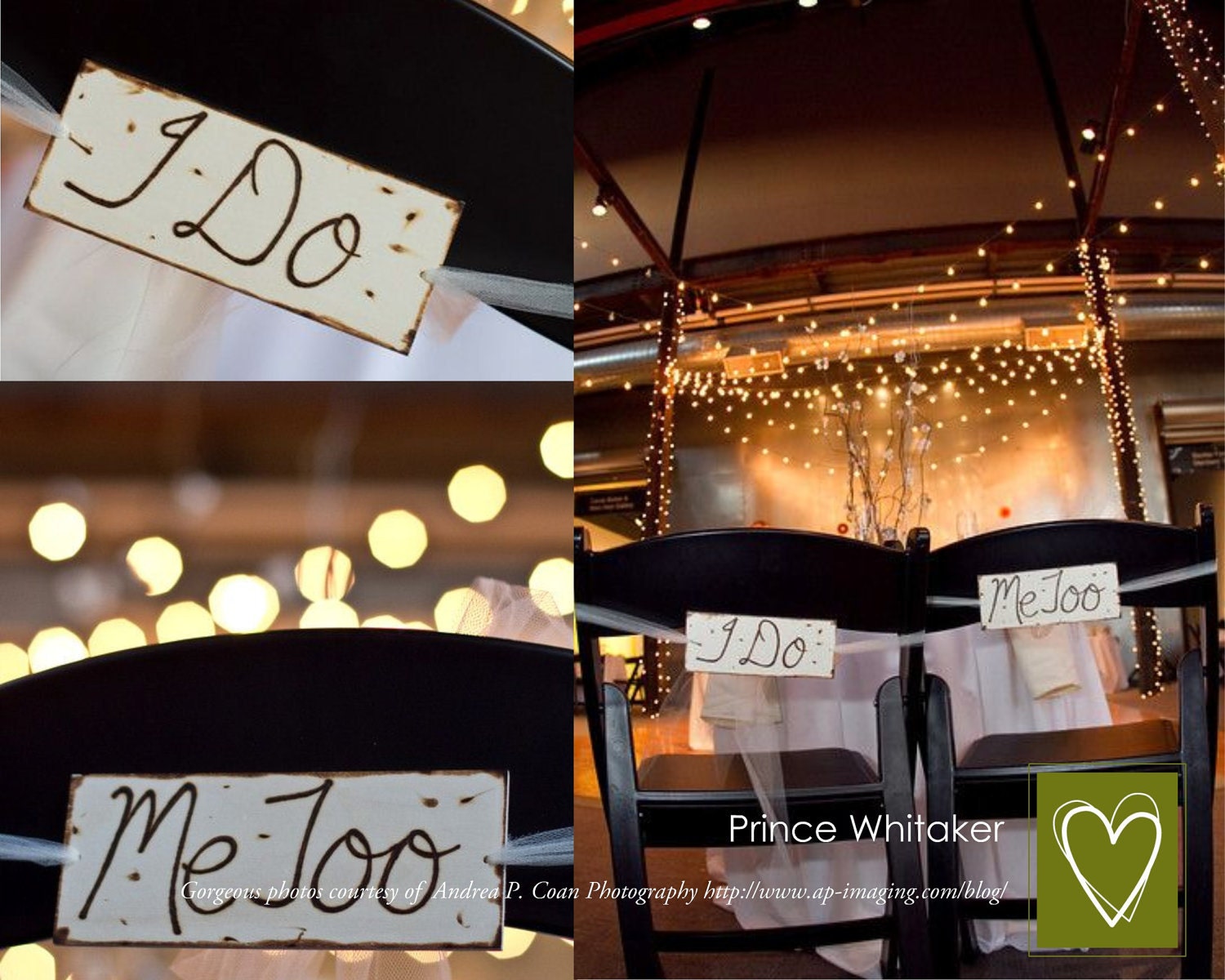 Rustic Wedding Decor Chair Signs I Do - Me Too Rustic Chic Wedding Decorations with Beautiful Tulle Set of 2