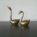 Vintage Brass Swans set of 2
