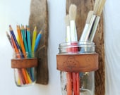 Bottoms Up branded mason jar sconce, rustic reclaimed wood fence picket wall decoration, can be rotated 180 degrees