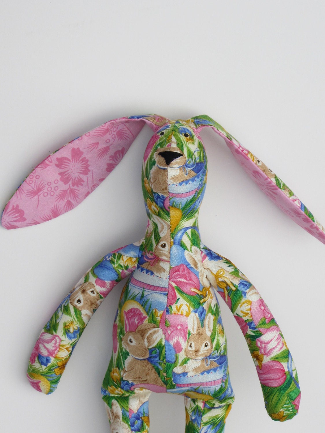 Cute bunny, hare,rabbit ,softie,fabric doll - lovely bunny toy,spring bunny, pink,green,blue,yellow. Gift for children.