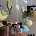 Baby Crib Mobile - Baby Mobile - Birds Owls Mobile - Baby Nursery Mobile "Little Creatures Looking Down on You"(You can pick your colors)