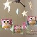 Baby Crib Mobile - Baby Mobile - Nursery Owl Mobile "Five Owls in the night" (You can pick your colors) Mobile - Crib Mobile
