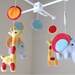 Baby Mobile - Baby Crib Mobile - Nursery Elephant Giraffe Mobile - Safari Mobile "Baby Giraffes & Elephants" (You can pick your colors)