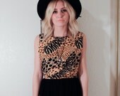 VINTAGE Animal Print Tank Top S, M