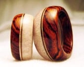 His & Hers Antler and Wood Rings - Cocobolo Wood and Deer Antler Rings