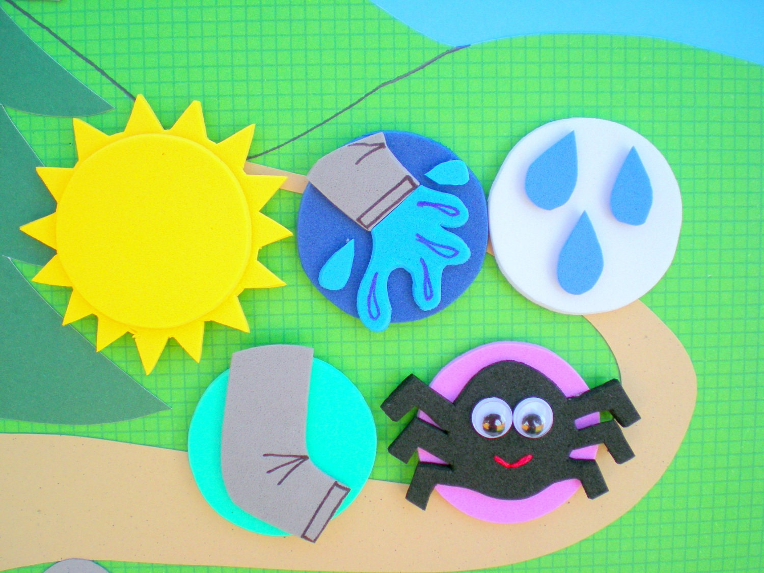 Itsy Bitsy Spider Song Characters, Magnet Stories, Board Stories, Board Learning