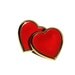 vintage red heart post stud earrings