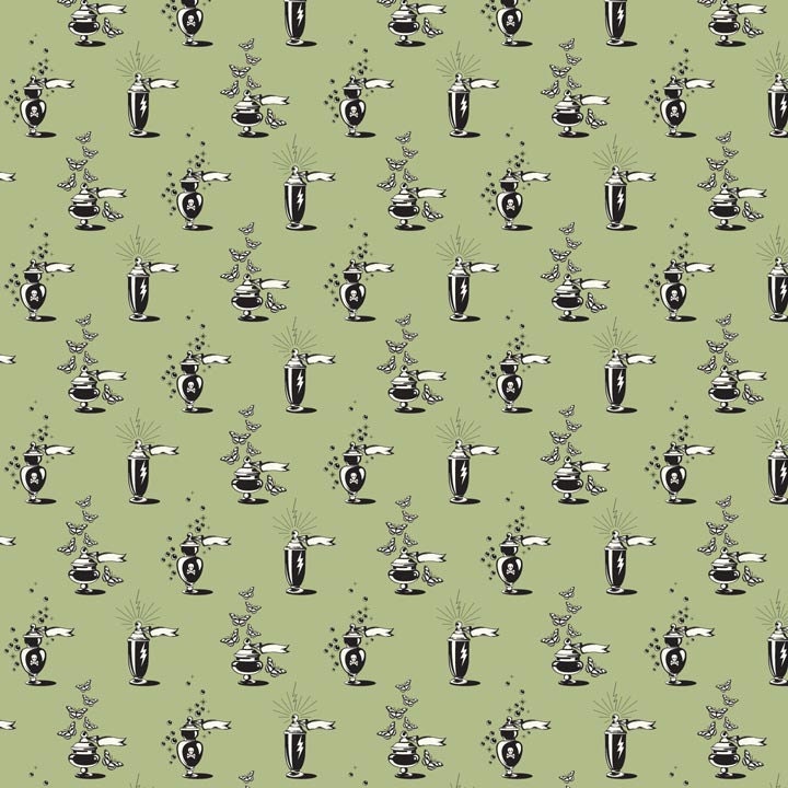 SALE Apothecary from Night Shade by Tula Pink, absinthe, 100% cotton, 1/2 yard