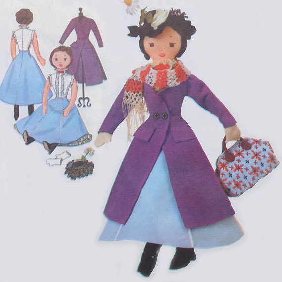 vintage McCalls 7432 MARY POPPINS doll sewing pattern (UNCUT) (60s)