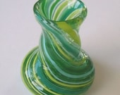 Mini Vase - assorted green twisted stripe 1 : DISASTER RELIEF