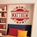 Sports Balls Wall Decal Frame With Custom Name Decal - Football Baseball Soccer Basketball Varsity Wall Art Decal Wall Sticker 23"w x 22"t