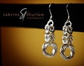 Sterling silver earrings byzantine style chainmail