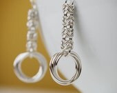 Byzantine hoop earrings -  classy love knot chainmaille for women