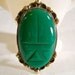 Sterling Silver Green Stone Tribal Mask Brooch