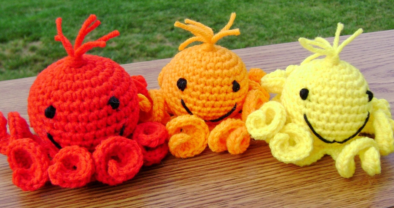 Rainbow Amigurumi Octopi - Stuffed Crocheted Toy