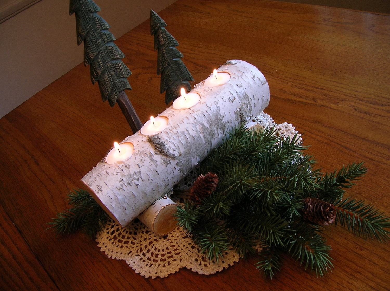 Birch Log Centerpieces