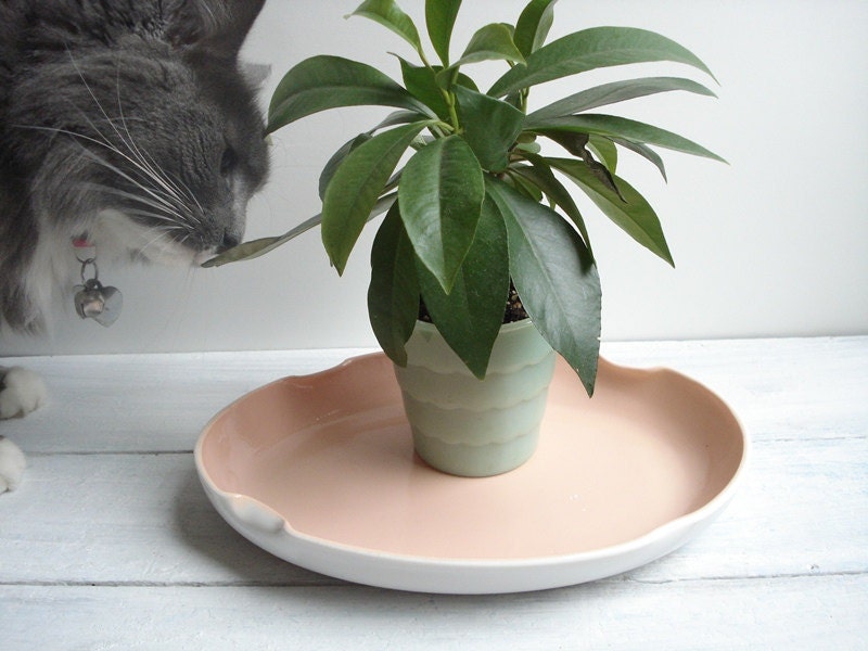 Vintage Fire King Peach Pink Vitrock Garden Dish